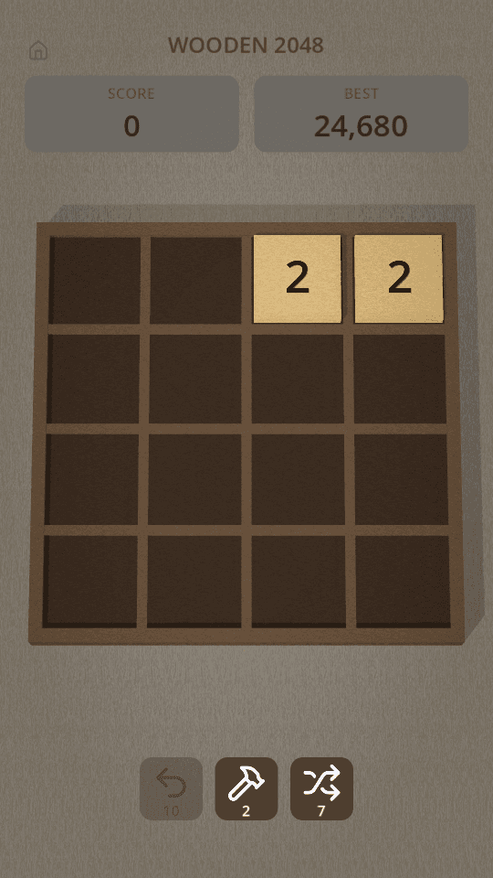 A fresh Wooden 2048 game